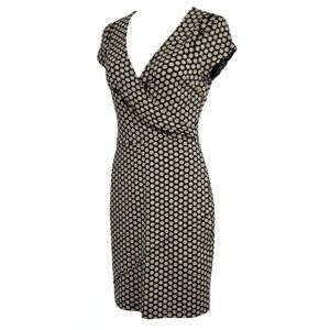 GAP Y2K Navy and White Floral Tiered Ruffled Dress Short Sleeves Crossover Sm